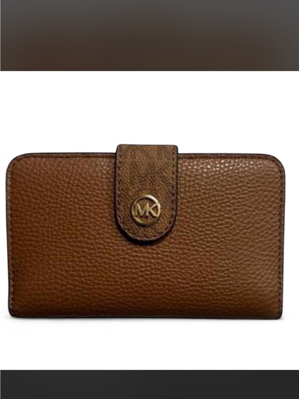 NWT Michael Kors medium tab bifold leather wallet.